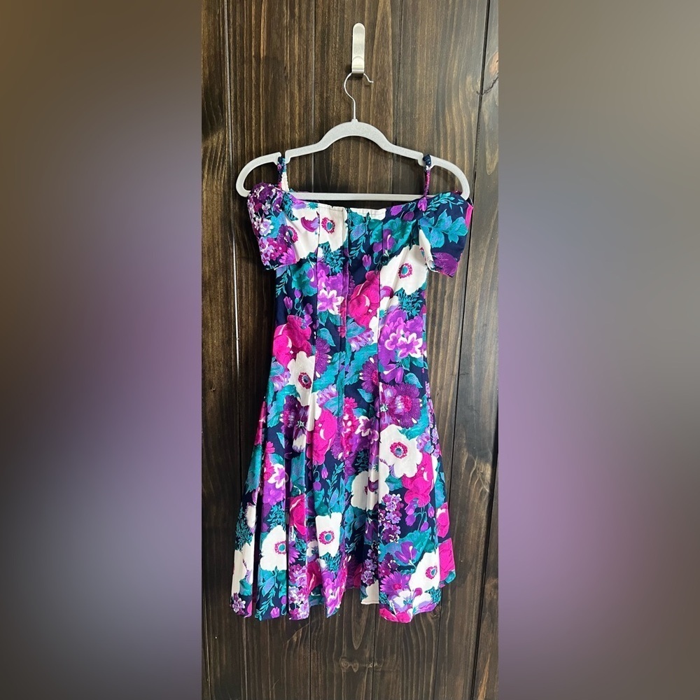 Vintage 90’s Floral Mini Party Dress-Size 5-Byers Too - Picture 6 of 8